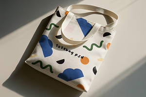 Flat Lay Tote Bag Mockup, a Packaging Mockup by The Rose Project