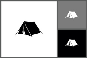 Camping Tent Silhouette Icon, a Branding & Logo Template by quadrazo