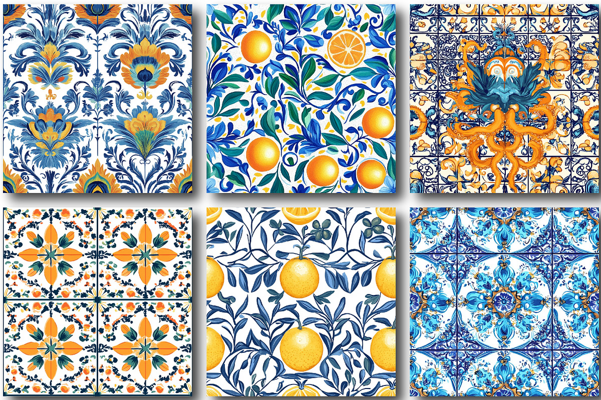 Mediterranean Tiles Italian Pattern, a Pattern Graphic by designcity5 (Photo 2 of 5)