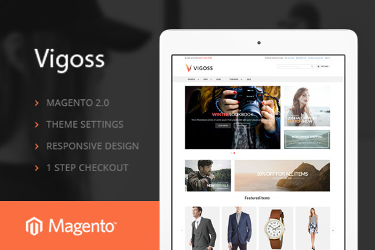 Magento 2 Vigoss theme, a Websites & App Template by Puzzthemes (Photo 1 of 4)