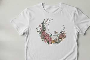 Boho Floral Moon Home Decor Design, a Person Illustration by Gfx_Store