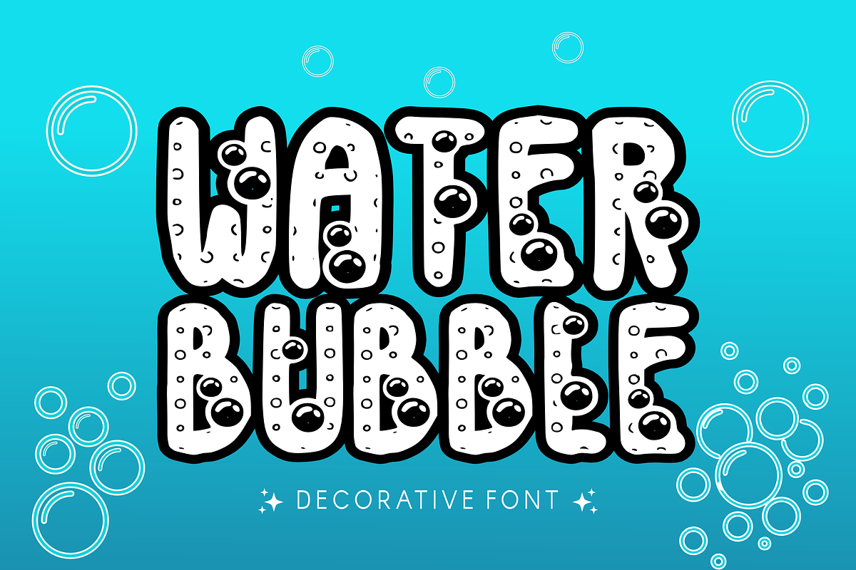 Water Bubble - Decorative Font, a Font by KiddoGlyphs Studio (Photo 1 of 3)