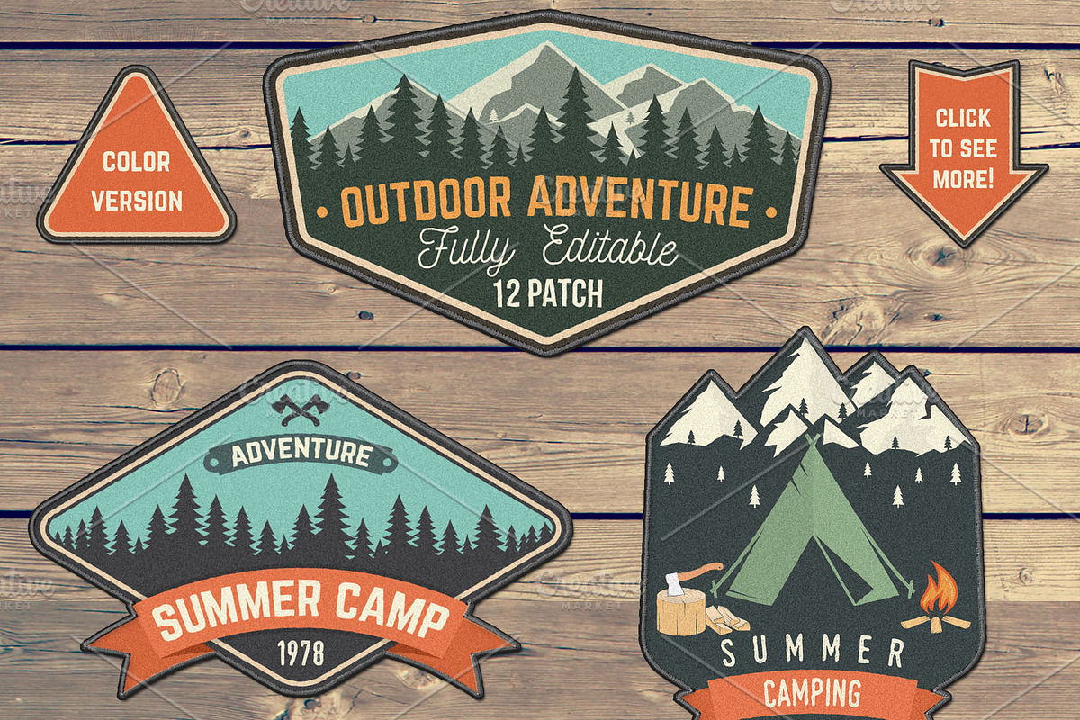 Outdoor Adventure Patches/Badges, a Branding & Logo Template by sivVector (Photo 3 of 8)