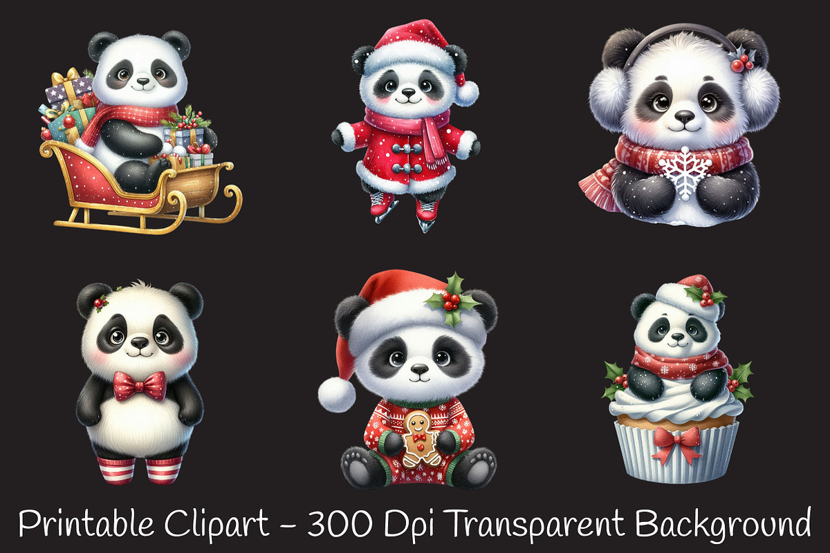 Christmas Cute Panda Sublimation, an Illustration by RobertsArt (Photo 5 of 7)