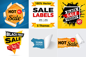 Black Friday Sale Labels, an Object Illustration by TAlex