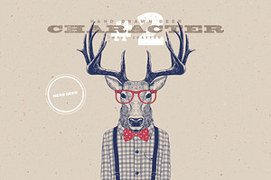 Hipster Deer Characters