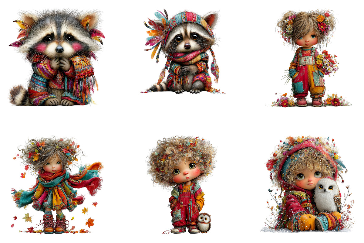 Whimsical Garden Friends Clipart Set, a Seasonal Illustration by CreationArt (Photo 6 of 6)