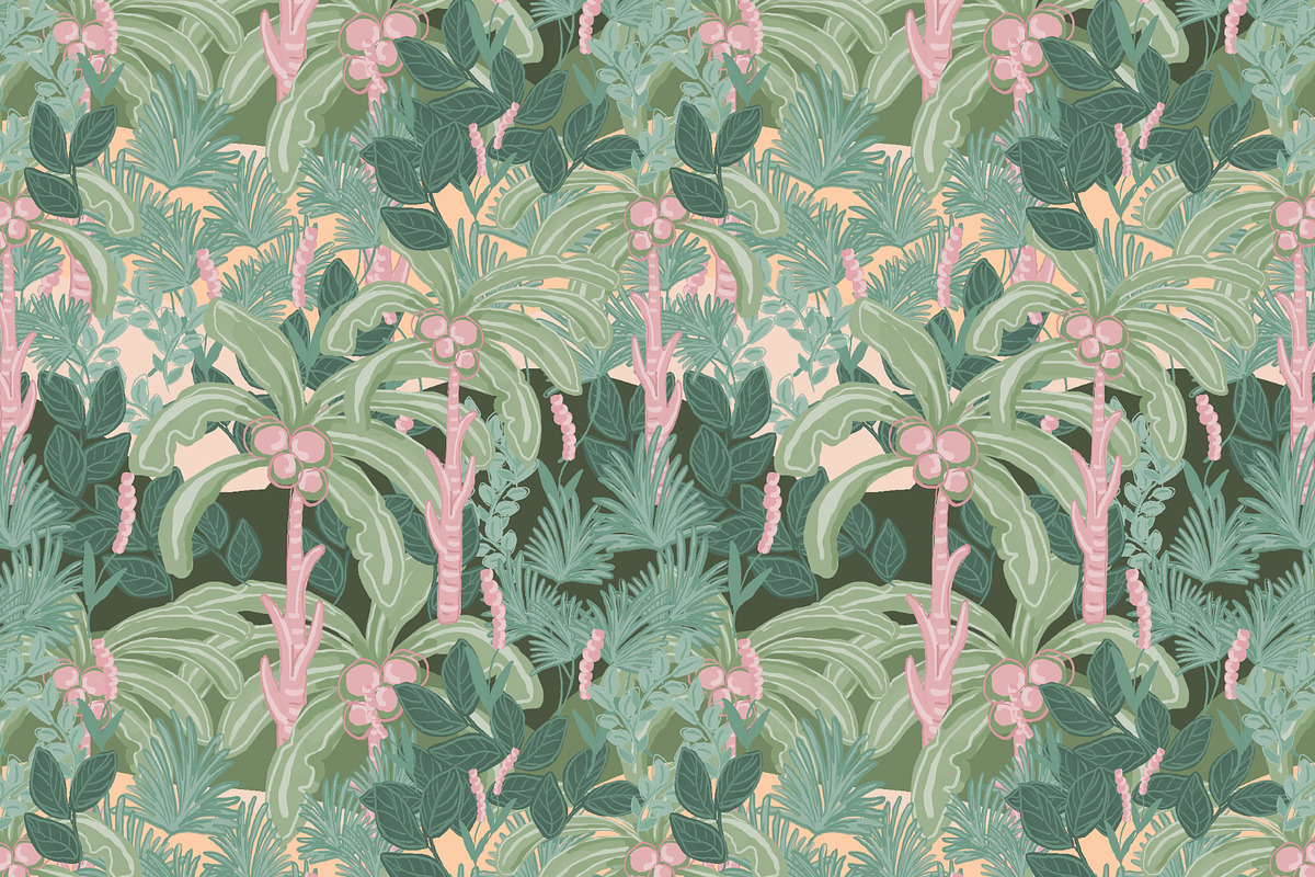 Wild tropical jungle palm pattern, a Pattern Graphic by Cotton Melon pattern Shop (Photo 2 of 5)