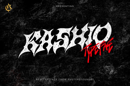 Kashio Typeface (3 style), a Blackletter Font by Rvq Type Foundry