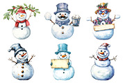 Funny Christmas Snowman Clipart, an Illustration by Daily.Designs (Thumbnail 3 of 5)