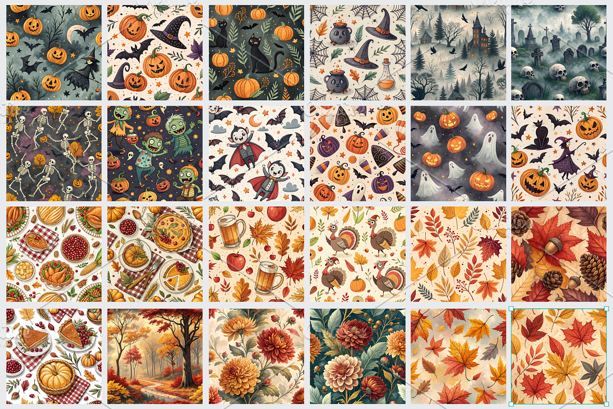 Holidays & Seasons Seamless Patterns, a Pattern Graphic by Palleon (Photo 3 of 5)