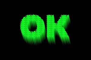 3D neon green OK lettering, a Texture Graphic by Design Store
