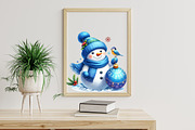 Christmas Snowman Clipart, an Illustration by Libby Wishes (Thumbnail 4 of 6)