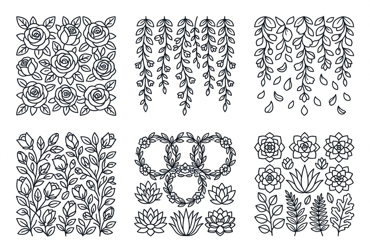 Bundles Set Floral Wedding Icons, an Outline Icon by adenpinkstore (Photo 23 of 44)