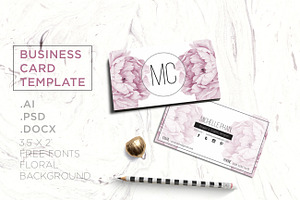 Floral business card template
