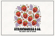 Boho Halloween Strawboories PNG, a Work Illustration by CraftArtStudio (Thumbnail 1 of 4)