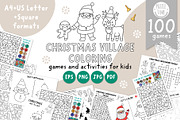 Christmas village coloring games, an Education Illustration by Lexi Claus (Thumbnail 1 of 15)