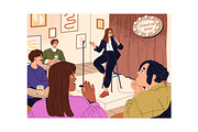Open mic, stand up comedy show set, a Person Illustration by PaperTrident (Thumbnail 4 of 4)