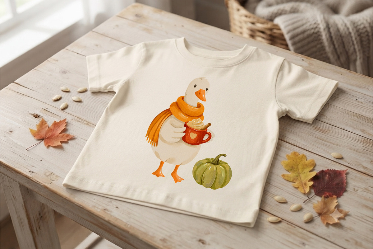 Watercolor Autumn Geese Clipart, an Animal Illustration by ArtGiftsStudio (Photo 2 of 5)