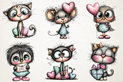 Cute Valentine Companions Watercolor, an Illustration by RobertsArt (Thumbnail 7 of 7)