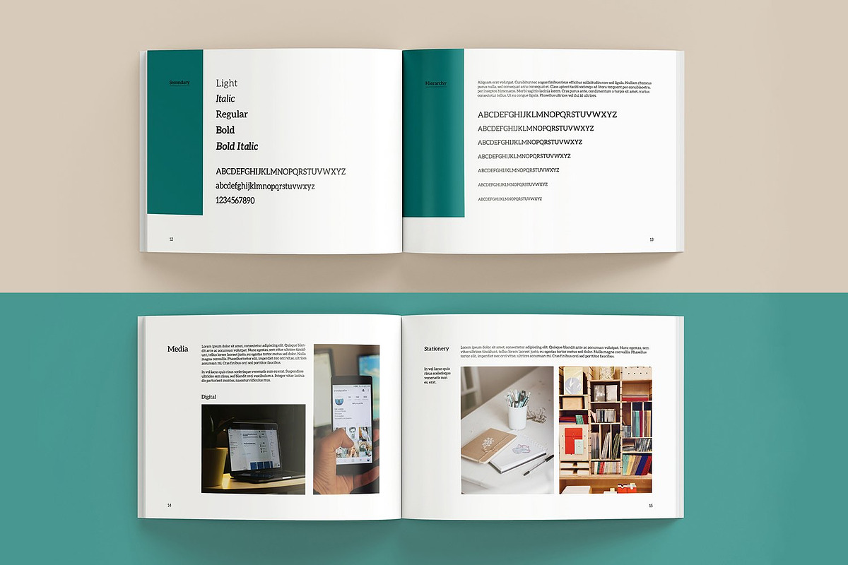 Brand Guidelines Photoshop Template, a Brochure Template by retrographix (Photo 2 of 5)