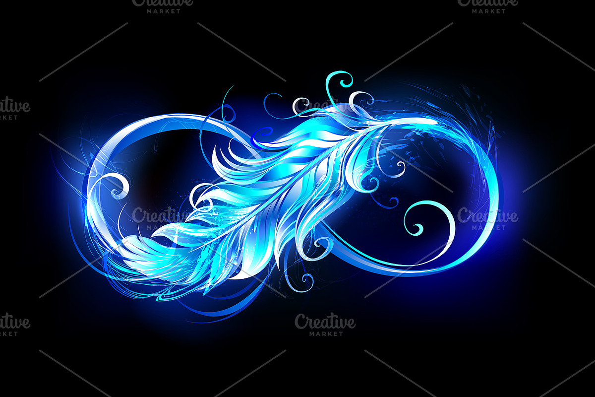 Fiery Symbol of Infinity with Feathe, an Illustration by blackmoon9