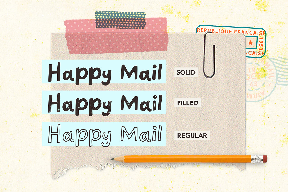 Happy Mail Font, a Font by Quirky Queen Media (Photo 2 of 6)