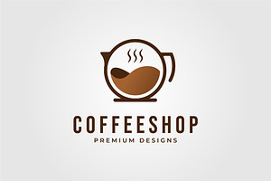 Minimalist Coffee Shop Logo Vector