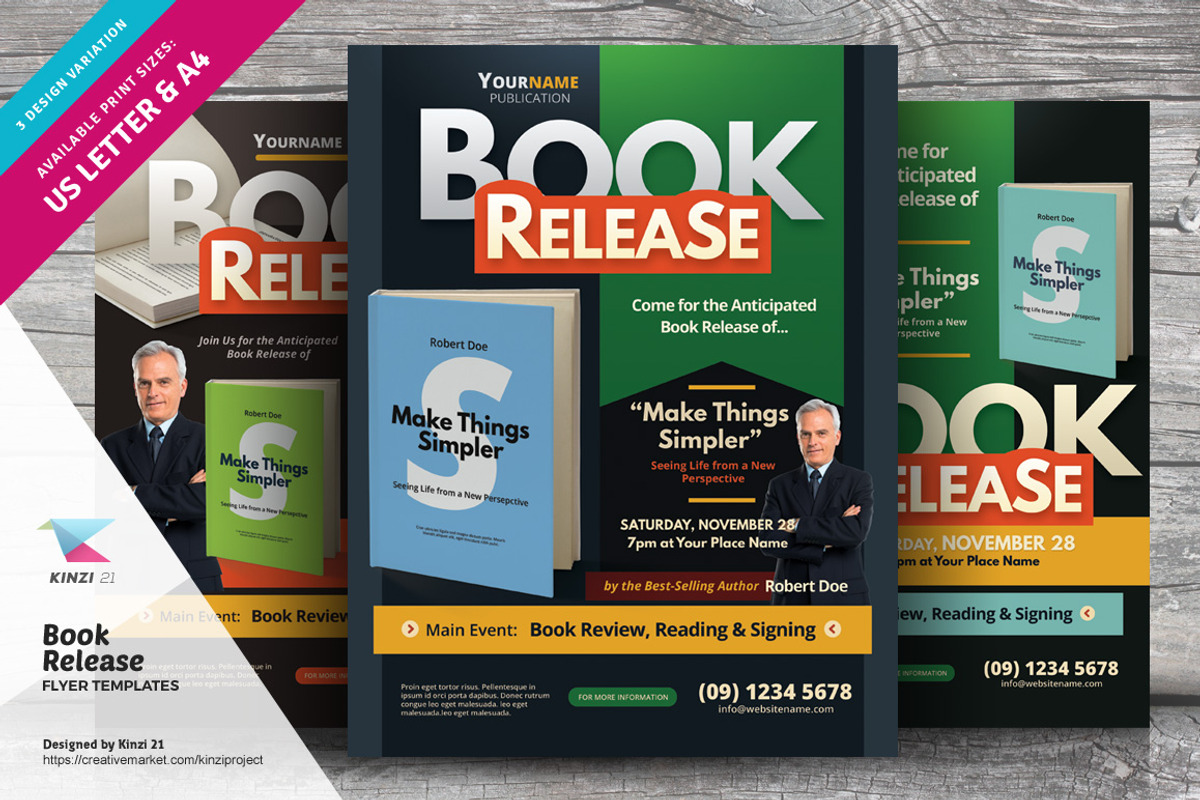 Book Release Flyer Templates, a Flyer Template by kinzi21 (Photo 1 of 4)