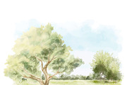 Romantic Tuscan Villa Watercolor, a Decorative Illustration by Deckar_art (Thumbnail 5 of 5)