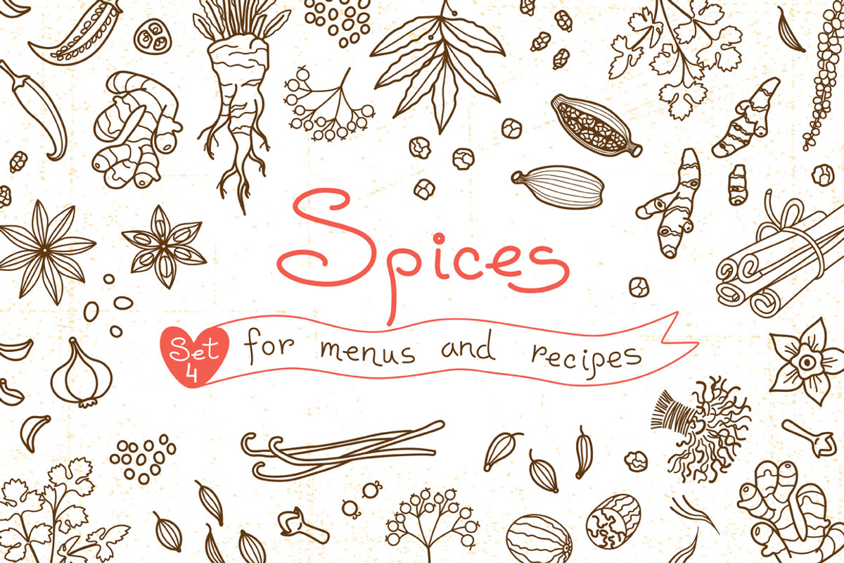 Spices - Design Set, a Food Illustration by Baksiabat (Photo 1 of 2)