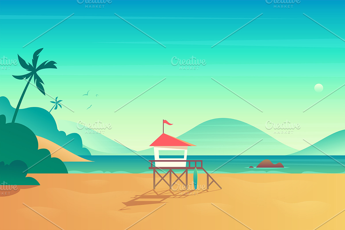 %SALE% -Stylized vector landscapes, a Wallpaper Graphic by VectorVision (Photo 6 of 7)