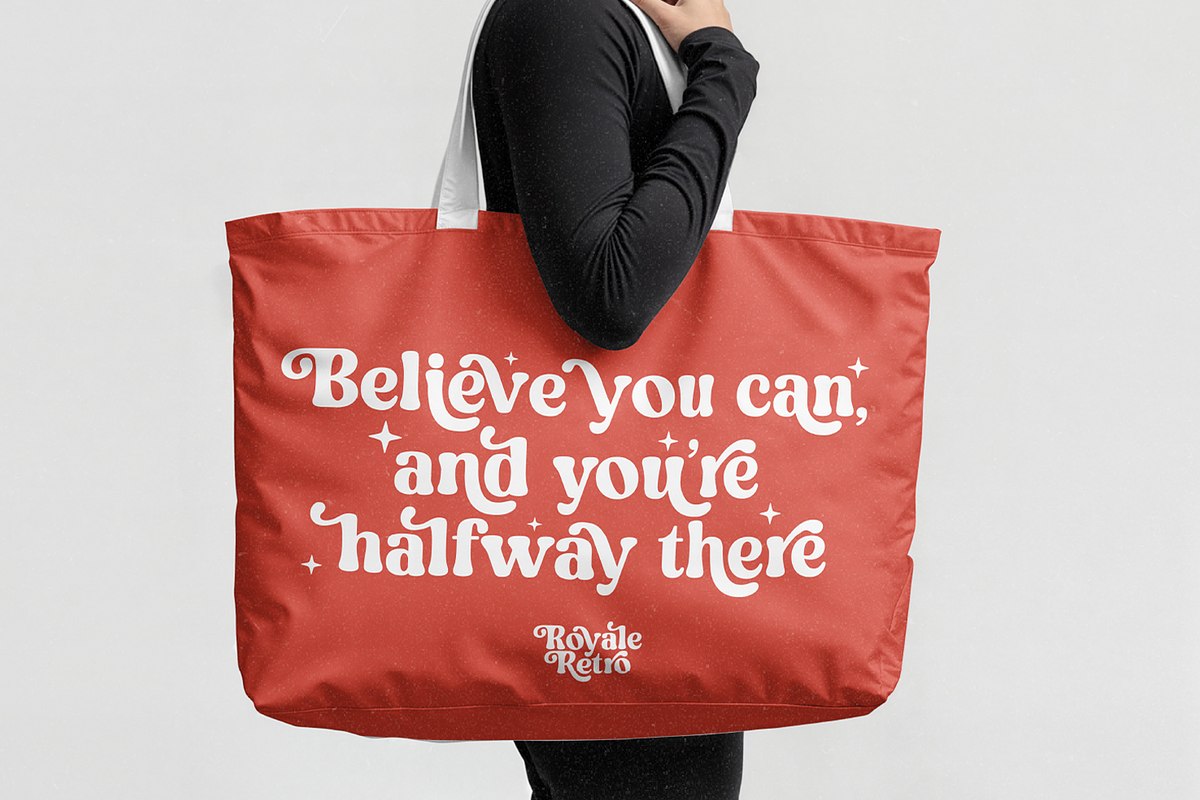 Royale Retro Whimsical Vintage Serif, a Sans Serif Font by Haps Space (Photo 10 of 10)
