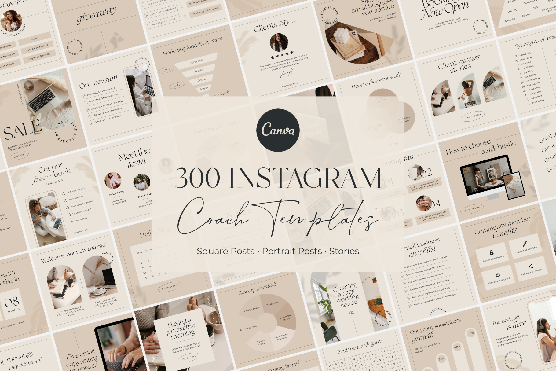 300 Instagram Templates for Canva