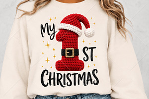 My 1st Christmas PNG T-Shirt, a Seasonal Illustration by Canvas Craft