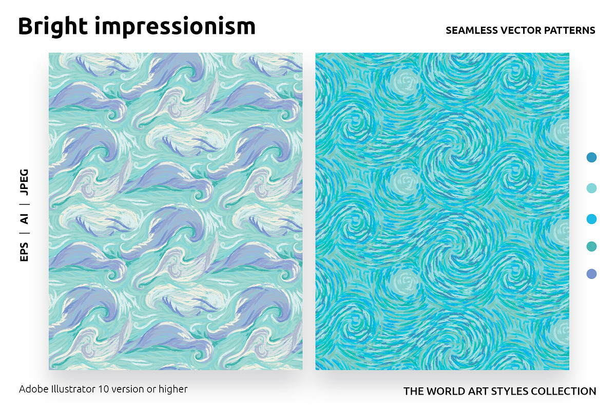 Abstract Impressionism Vector Patterns