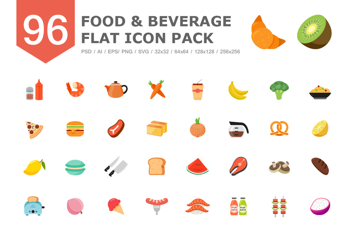 96 Food & Beverage Color Icon