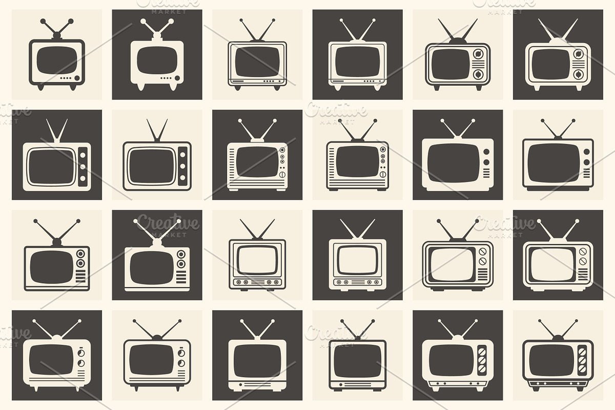 Retro TV Vector Set, an Object Graphic by Gomolach (Photo 2 of 2)