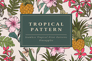Tropical flower pattern, a Pattern Graphic by Graphic Box (Thumbnail 4 of 8)