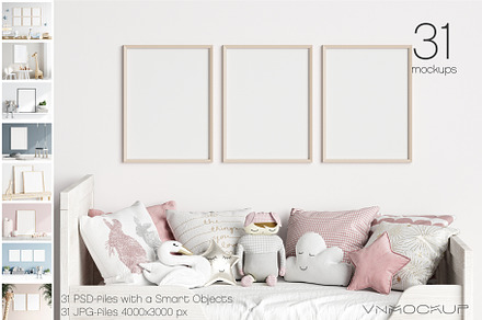 Kids Room Frame Bundle - 31 Mockups