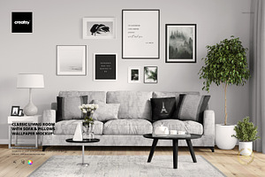 Classic Living Room with Sofa Mockup