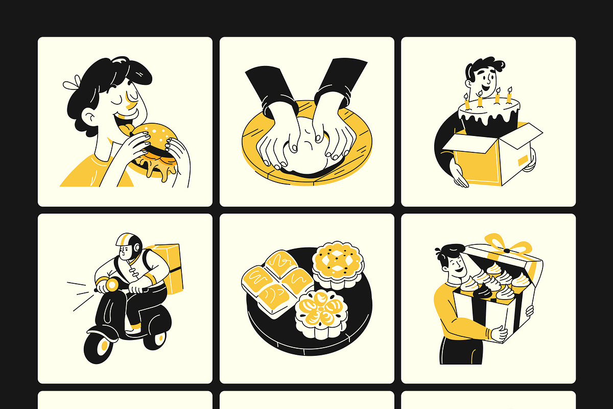 Food and Delivery Illustrations Set, a Food Illustration by Brickclay (Photo 7 of 9)