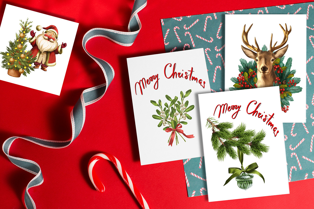 Christmas Clipart Bundle Set, an Illustration by IrynaPanashii (Photo 9 of 11)