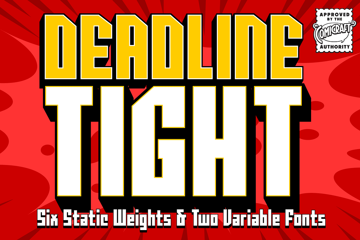 Deadline Tight - tall blocky 3D font, a Font by Comicraft Fonts (Photo 1 of 6)