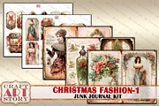 Vintage Christmas Fashion-1, a Person Illustration by CraftArtStory (Thumbnail 5 of 8)