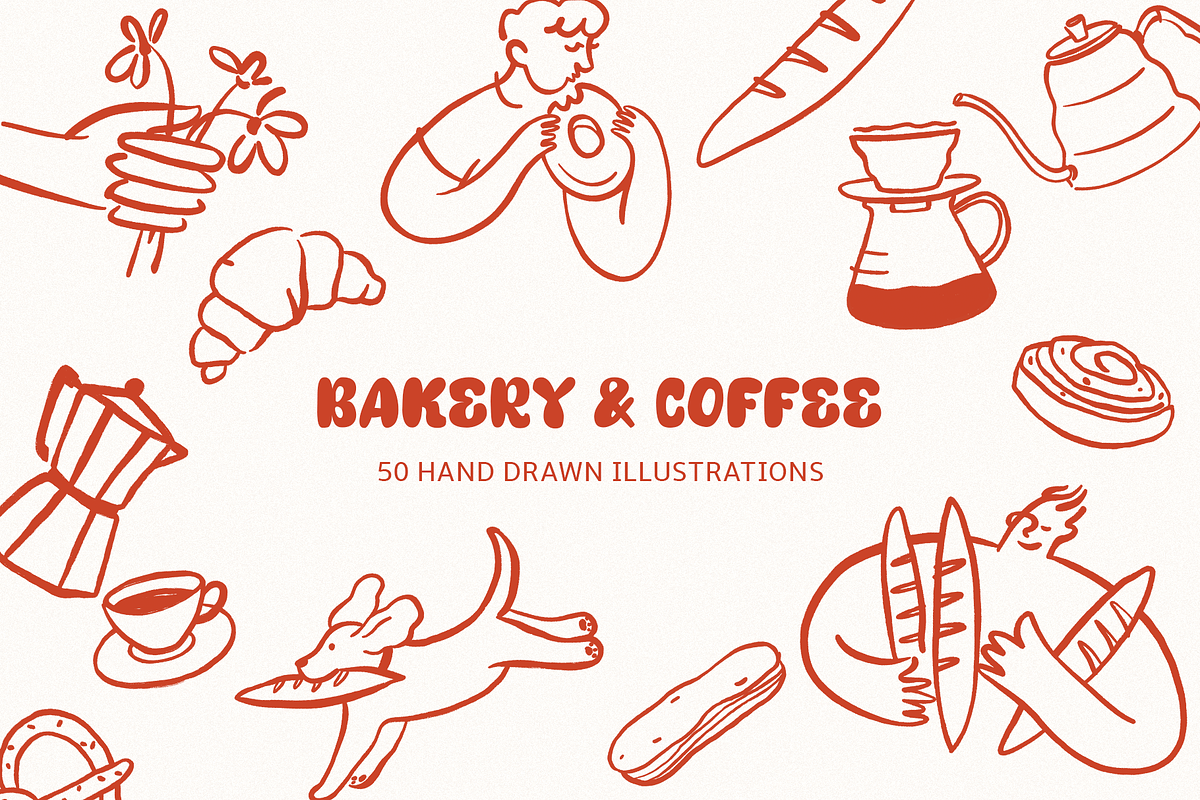 Bakery & Coffee Illustration Set, a Food Illustration by Studio Papercuts (Photo 1 of 10)
