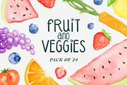 Fruit & Veggies Pack, a Graphic by Brianna Perdue (Thumbnail 1 of 3)