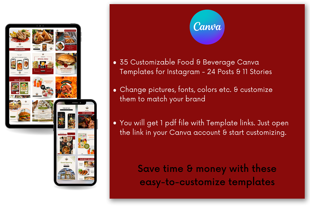 35 Food & Beverage Canva Templates, a Social Media Template by Viberints (Photo 5 of 5)