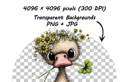 Whimsical Animals Floral Clipart, a Graphic by one-touch (Thumbnail 12 of 18)