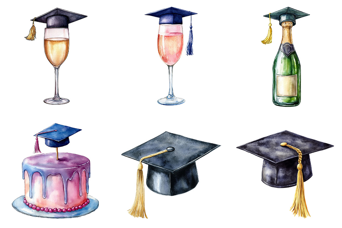 Graduation Clipart, Party Decoration, an Illustration by Design Market (Photo 2 of 4)